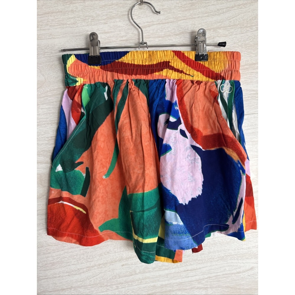 NWT Calia colorful tropical print Elastic Waistband Pockets Shorts Sz XS